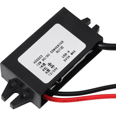 1 Stück DC-DC-Abwärtswandler 12V/24V auf USB 5V 3A Konverterreglerkabel (1/5)