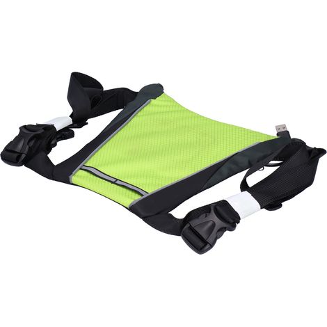 Gilet de sécurité pour vélo avec clignotants LED sans fil et télécommande, couleur verte.