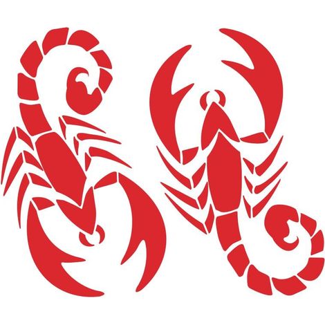Adesivi Prefustellati Supersagomati per Auto Tipo Scorpione, Rosso, 14 x 16 cm
