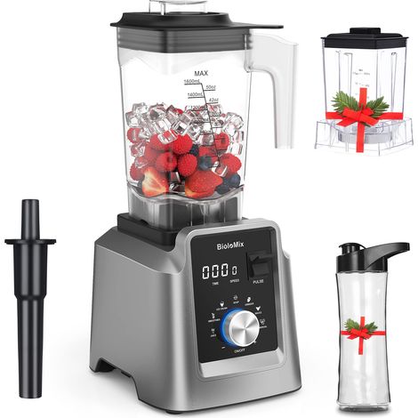 Mixeur Haute Performance 2200W,Fonction Autonettoyante,Mixeur Sur Pied Récipient de 2L et Tasse de Voyage de 600 ml -Sans BPA.Mixeur à Smoothies (1/5)