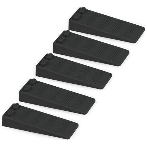 Pieces Soft Rubber Door Wedges, Adjustable Height Anti-Sliding Blocks, Non-Toxic and Odorless Door Stoppers, Floor and Wall Protectors for Carpet, Concrete, Hardwood Floors (Black) (1/4)