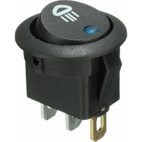 Interrupteur à bascule On / Off 12V 20A 3-Pin Bleu (1/4)