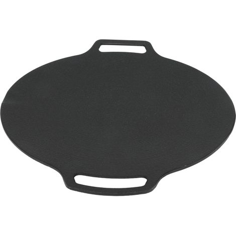 Poêle à griller coréenne avec revêtement antiadhésif 6 couches pour cuisinière à gaz, plaque de cuisson ronde à double poignée pour barbecue et camping en plein air, 25 cm / 9,8 pouces (1/5)