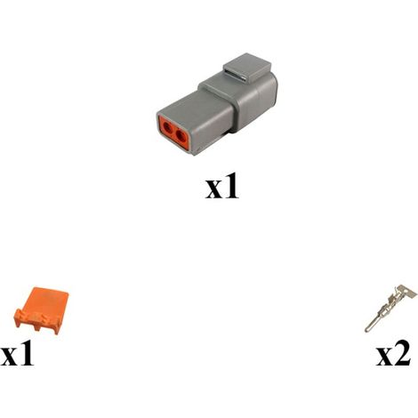 Kit connettore serie DTP femmina porta maschio 2 vie C015