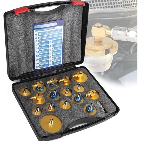 Kit de 17 Pièces Adaptateurs pour Purge et Recharge de Liquide de Frein avec Raccord Rapide, Outil de Purgeurs Universel Compatible avec la Plupart des Véhicules (1/5)