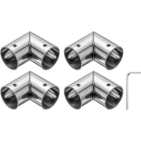 4pcs 25mm Raccord de Tuyaux 2 Voie à 90 Degrés avec Clé Argenté (1/5)
