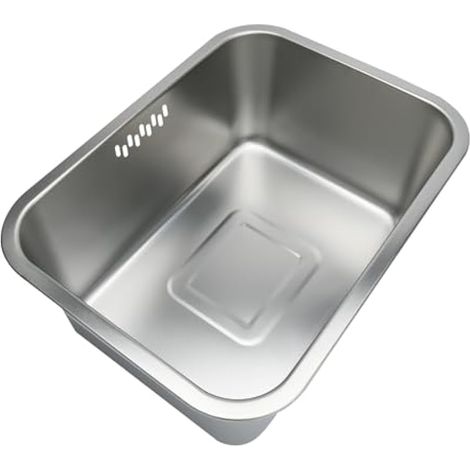 Bol à vaisselle portable en acier inoxydable de 10 l – Grand bol d'évier de cuisine multifonction de 35,6 x 26,6 x 14 cm (1/5)