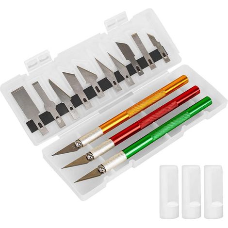 Bastelmesser Set mit 10 Ersatzklingen, Präzisions-Cutter für DIY, Kunst, Modellbau