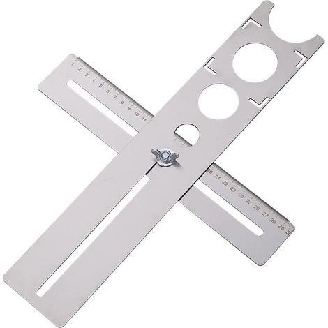 Lntyq Carrelage Réglable Localisateur de Trou, Outil de Mesure pour Couper Carrelage, Localisateur en Acier Inoxydable (1/5)