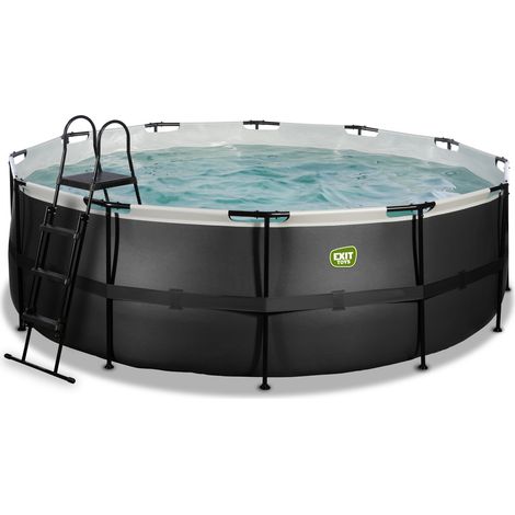 EXIT Black Leather Pool ø427x122cm mit Sandfilterpumpe - schwarz