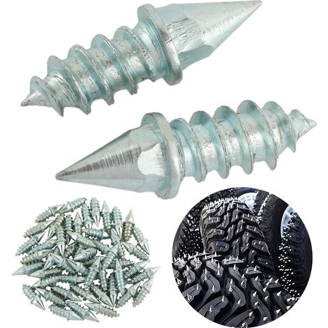 Lot de 50 crampons antidérapants à visser pour pneus de voiture, motoneige, tracteur, moto, vélo (1/5)