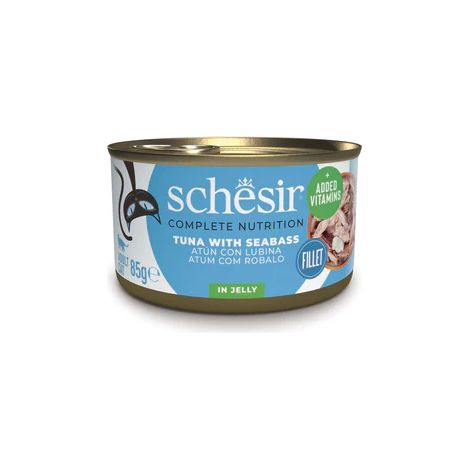 Thon et bar en gelée Schesir - Aliment humide complet pour chats - 85 g