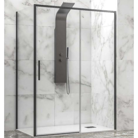 Cabine de douche LEA 400 120x90 x200 cm profilé noir (1/4)