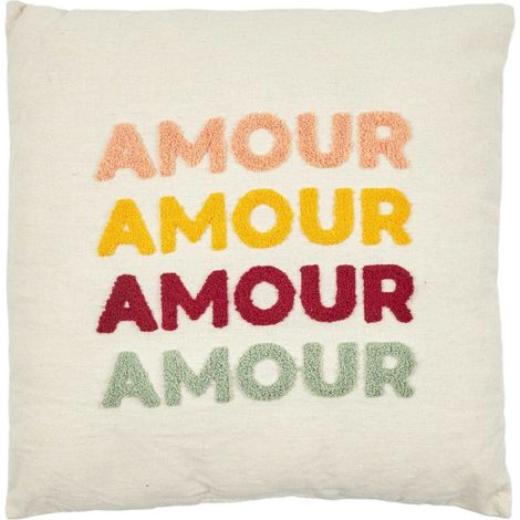 Coussin avec bouclette 40x40 AMOUR (1/4)