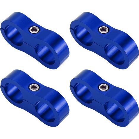 Schlauchtrennschelle – 4 Stück – Aluminiumlegierung – AN10 20 mm – Kraftstoff-/Ölleitungsschelle – Blau (1/5)