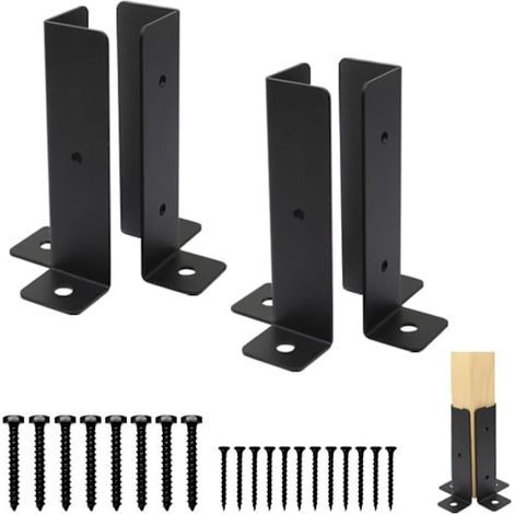 Plaque de base Supports de pergola Ensemble de clôture Support de boîte aux lettres (4 pièces) (1/4)