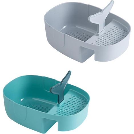 (Ensemble de 2 pièces) Passoire d'évier, passoire alimentaire, panier d'égouttage, porte-éponge, passoire (1/5)