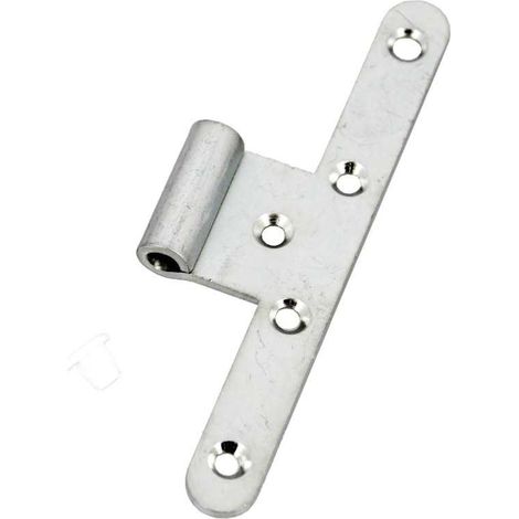 Paumelle universelle femelle réversible 140mm – Acier zingué – Bouts ronds – Charnière pour meuble – 81211 – Mermier