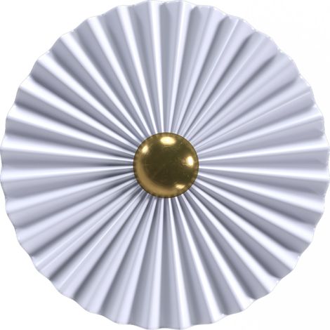 Lampada da Parete Applique Fiore in Metallo Bianco e Dorato - 30CM Bianco