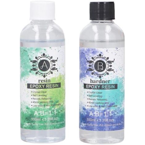 Kit de résine époxy anti-bulles haute transparence 100 ml, revêtement écologique et cristallin (1/5)