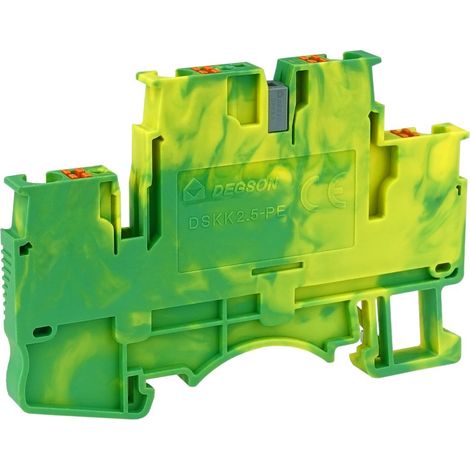 Morsettiera 2,5 mm², 2 livelli, 4 fili, giallo-verde, PE (1/5)
