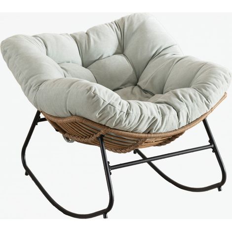 Fauteuil à bascule, fauteuil d’appoint rembourré en chenille, fauteuil à bascule moderne pour chambre d’enfant, salon, chambre, appartement (1/5)