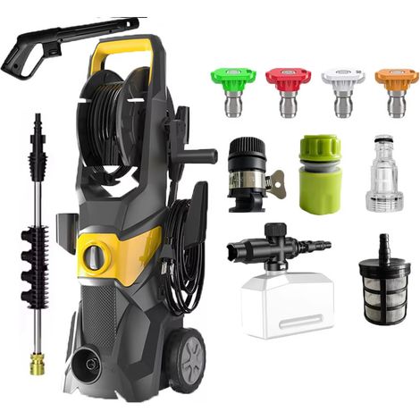 Nettoyeur haute pression électrique 2200W 2.4GPM, pour voiture, maison, jardins, outil de nettoyage, pulvérisateur de mousse, Machine de nettoyage de voiture haute puissance (1/5)