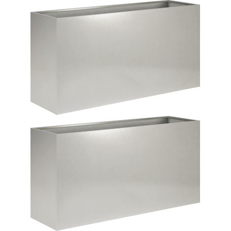 Cache-pot de jardin 2 pc Argenté 100 x 30 x 50 cm vidaXL
