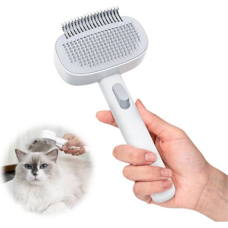 Brosse 2 en 1 pour chien et chat, brosse démêlante pour chats à poils longs ou courts, outil de démêlage doux, brosse de toilettage pour chien, sans douleur, élimine les poils emmêlés et les nœuds (1/5)