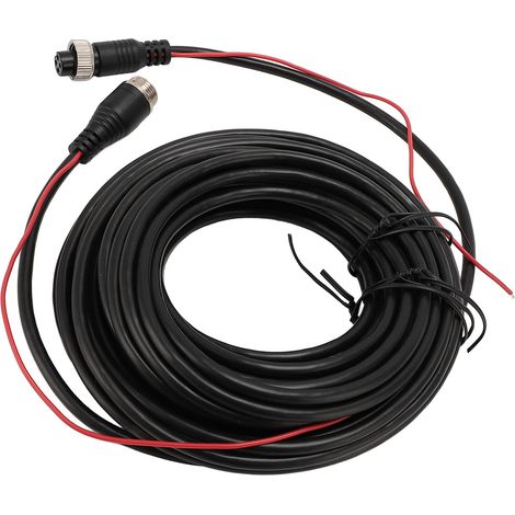 Câble d'extension de caméra de recul à 4 broches, avec fil de déclenchement, cordon de caméra de tableau de bord pour vidéosurveillance, remorque de camion arrière RV 12m / 39,4 pieds (1/5)