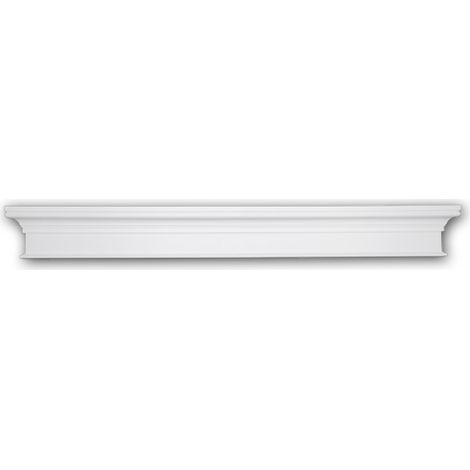 Profhome Decor – Fronton 163001 – Encadrement de porte en polyuréthane haute densité – Longueur 128 cm, largeur 14,6 cm, finition prétraitée blanche