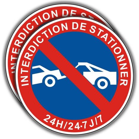 No Parking Sign, 24/7 No Parking Sign, Rigid and Round Sign Ø167 mm Aluminium Adhesive UV Resistant Waterproof for Outdoor Use (1/5)
