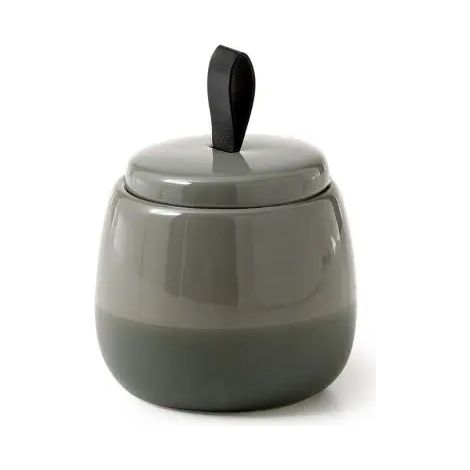 Scatola cosmetici da appoggio in ceramica modello wilma dim. cm (lxpxh: 10x10x12,3 - verde salvia GEDY