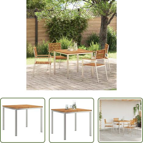 Terrasse Tisch - Esstisch Braun 90 x 90 x 75 cm Massivholz Akazie (1/5)