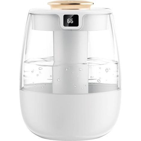 Humidificador de ambiente, 1,3 litros, vapor frío, con luz nocturna, apto para el hogar, plantas y dormitorio (blanco).