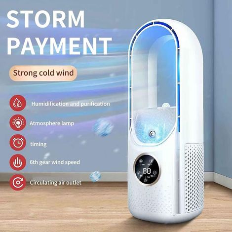 Climatiseur Mobile Bureau - Silencieux Rafraîchissant - Réservoir 100ml minuterie compact - Chambre domicile - Blanc (1/4)