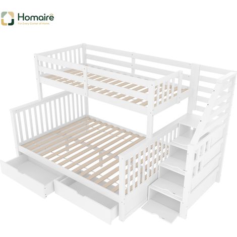 Cadre de lit blanc avec rangement en blanc 254 x 145 x 150 cm HOMAIRE (1/5)