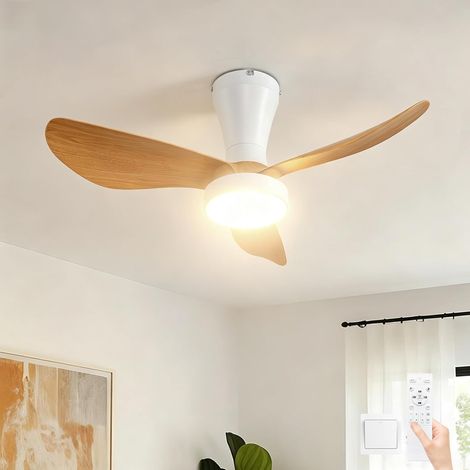 Plafonnier Ventilateur LED Chambres 82cm,6 Vitesses,Ventilateur de Plafond Silencieux avec Lumiere et Telecommande,Moderne Dimmable Lampe (1/5)