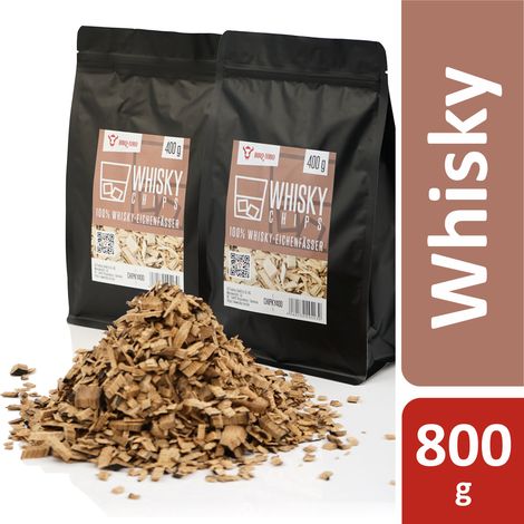 BBQ-Toro Whisky Smoker Chips  800 g  ricavato da botti di rovere 100% whisky