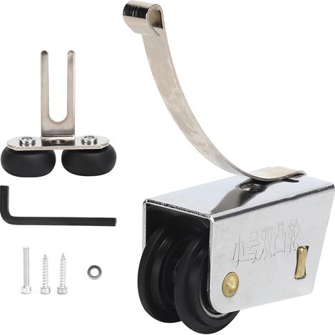 Coulisse porte coulissante double rangée roulettes galets haut bas roue flexible quincaillerie poussée traction (1/5)
