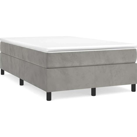 Maison Exclusive - Boxspringbettgestell Hellgrau 120x200 cm Samt (1/5)