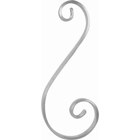 Volute en S Alu 270x110 mm - Plat 14x5 mm - Finition palmée - DECO FER FORGE (1/2)