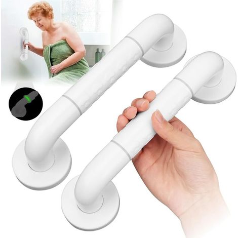 Kit 2 Barres d'Appui Antidérapantes 30 cm - Poignées de Sécurité pour Bain et Douche, Conçu pour Personnes Âgées