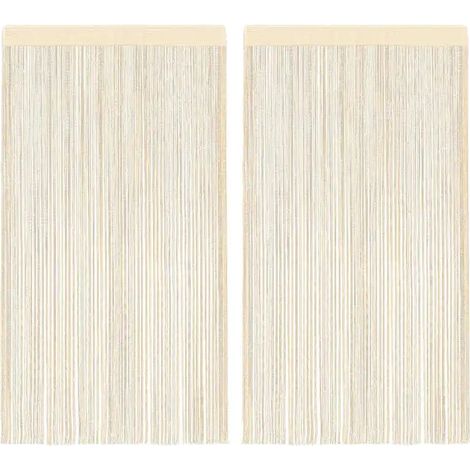 Cortina, fácil de limpiar, apta para todas las estaciones, color crema. (1/2)