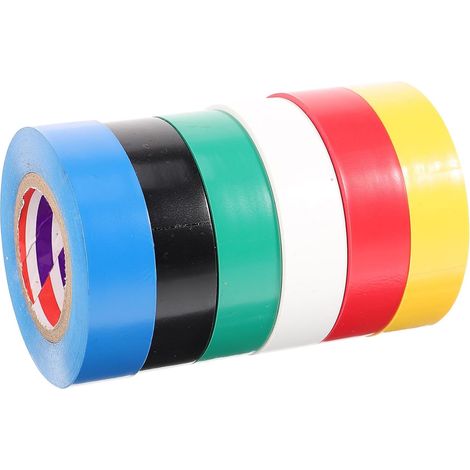 Lot de 6 rouleaux ruban isolant électrique en PVC, adhésif coloré pour (1/5)