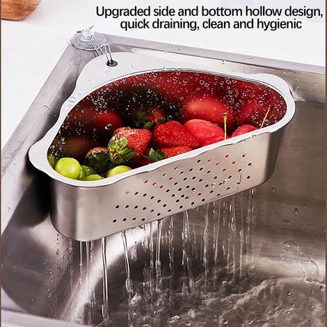 Panier Pour Évier - Filtre En Acier Inoxydable - Support De Rangement Triangulaire Pour Cuisine - 1 Pièce (1/3)