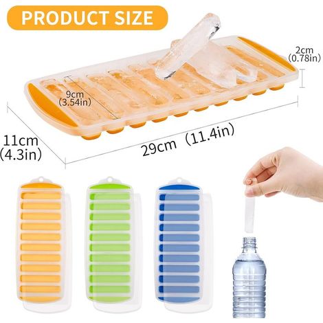 3 Pièces Bac à Glaçons Bouteille Fond en Silicone Glaçons Réutilisables à Libération Facile avec Couvercle Amovible Anti-éclaboussures Idéal pour les Boissons pour Sportifs et Les Bouteilles d'eau (1/5)