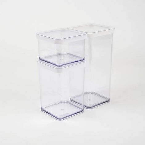 Boîte De Rangement Plastique Lot De 3 0,5 À 1,5 L Pour Aliments (1/5)