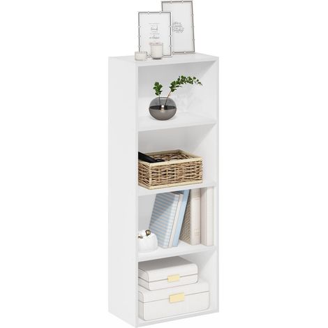 Bibliothèque ouverte à 4 étages, Blanc, 4-Tier (1/5)