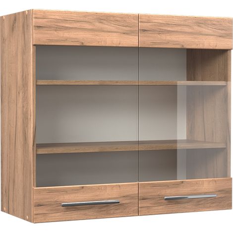 Armoire en verre Fame-Line, Chêne de force doré, 80cm, Vicco